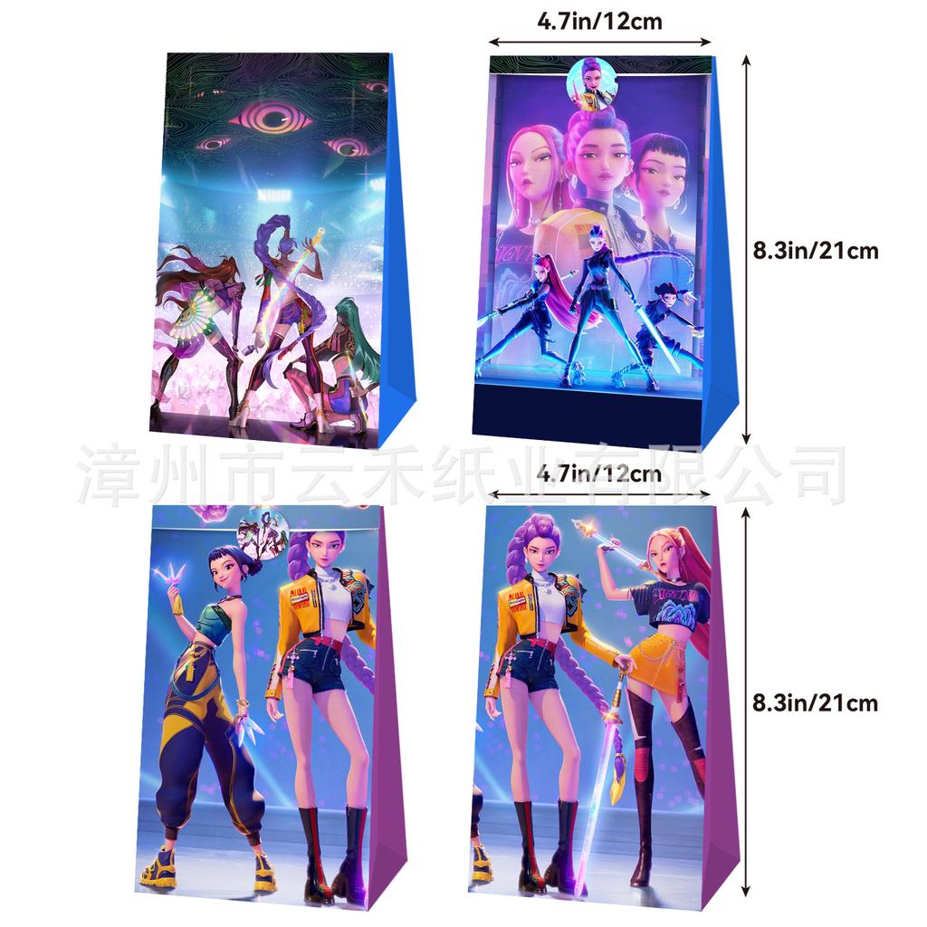 12 Stück Set Kpop Dämonenjäger Süßigkeiten Papiertüte Rumi Mira Zoey Saja Jungen Handtasche Geschenkverpackungsbeutel Party Einladungskarten Kinderfreundlich Unterhaltsam Spaß