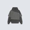 Oversized Distressed Hoodie With Fake Two-Piece Design Cotton Blend Long Sleeve Unisex Streetwear