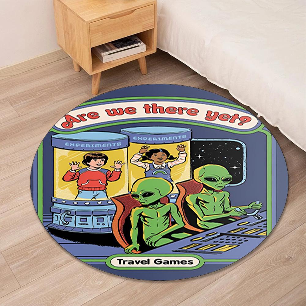 Steven Rhodes Printed Round Rug Carpet Chair Rug Area Rug Entryway Doormats,for Office Chair Living Room Bedroom Kitchen Room.