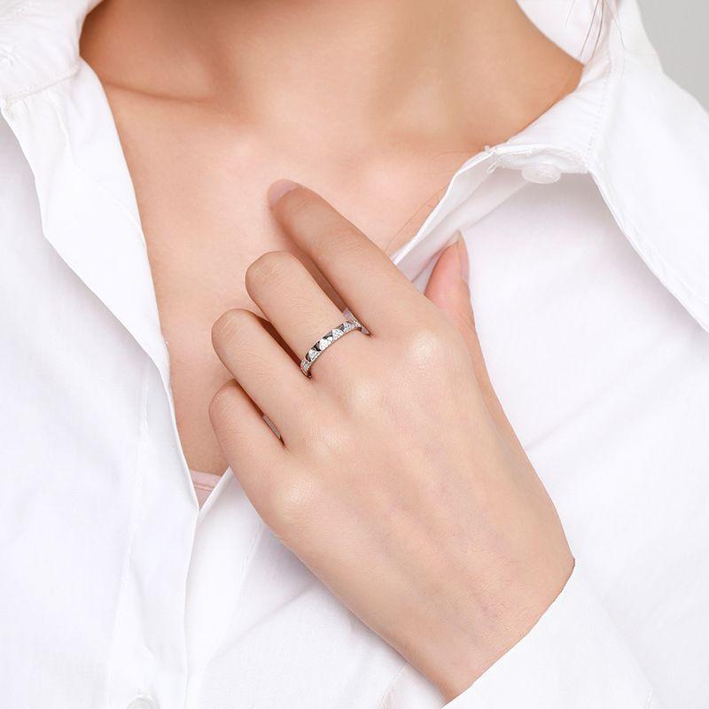 Tancise Classic 925 Sterling Silver  Zircon Ring Ladies Jewelry Wedding Promise Party Gift