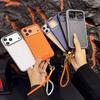 Soft Silicone Elastic Wrist Strap Lanyard Case For iPhone 16 17 Pro Max 13 15 14 Ripple Clear Shockproof Anti-loss Cord Cover