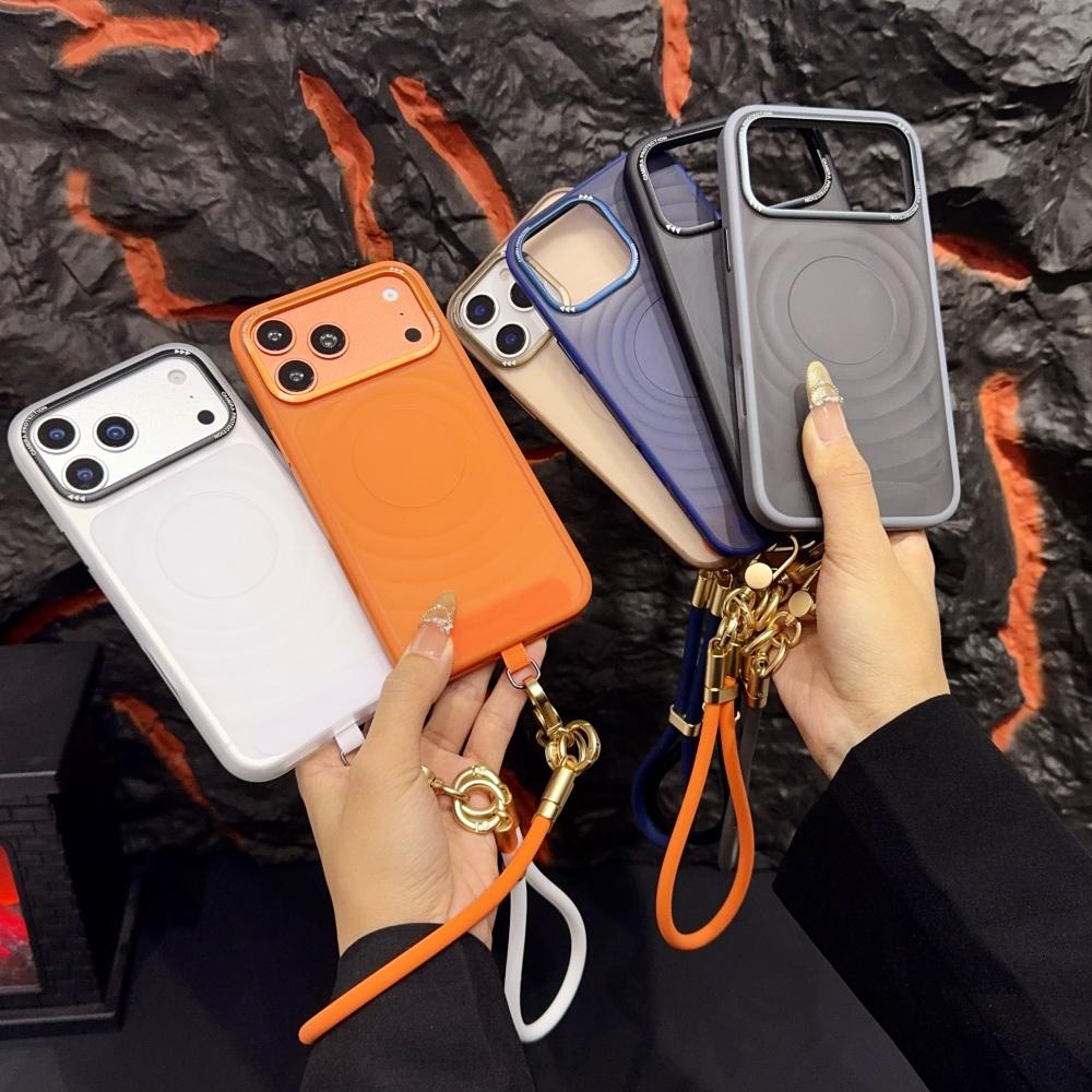 Soft Silicone Elastic Wrist Strap Lanyard Case For iPhone 16 17 Pro Max 13 15 14 Ripple Clear Shockproof Anti-loss Cord Cover
