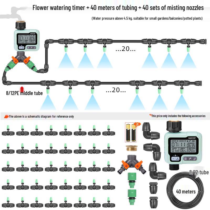 Smart Garden Sprinkler: Timed Irrigation System with Large Screen Controller for Automatic Flower Watering