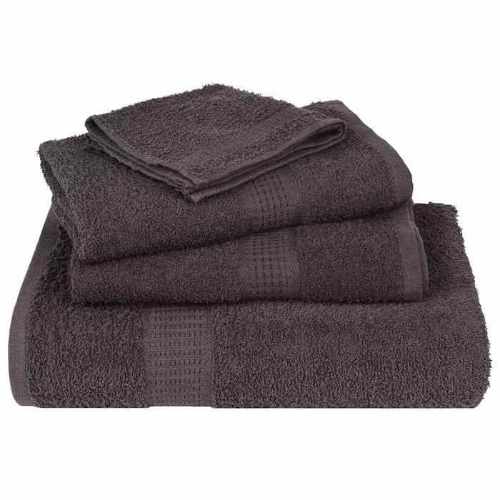 VidaXL Serviettes de douche 10 pcs anthracite 70x140 cm 100% coton, serviette, ensemble de serviettes de bain, serviette 136687