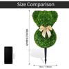 Artificial Topiary Bear Shaped Garden Stake with Decorative Bow Outdoor Decorative Lawn Ornament for Yard Patio and Home Landscaping