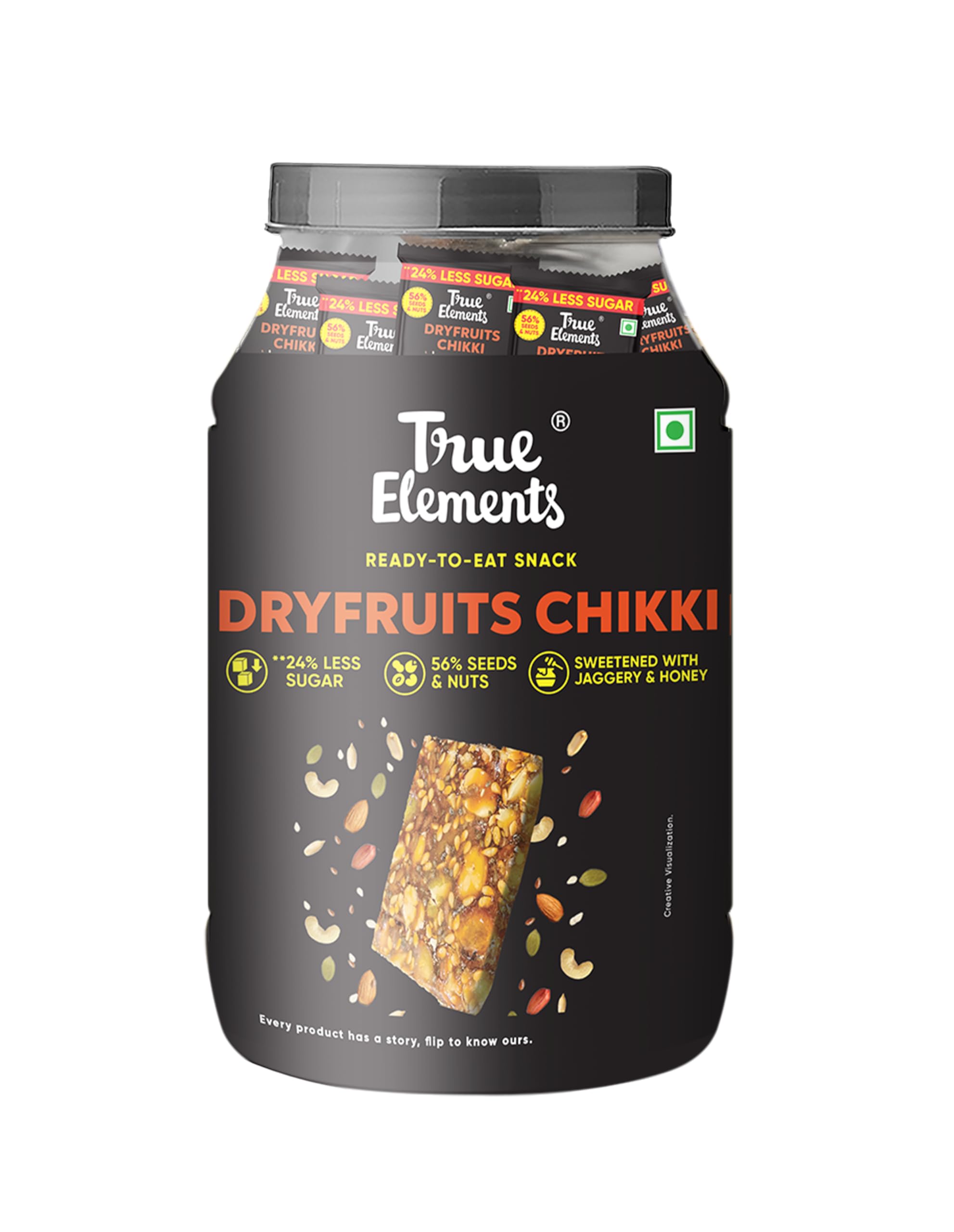 True Elements Dryfruits Chikki Pack of 35 (525gm)