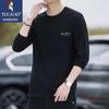 Men's Round Neck Long Sleeve Cotton T-Shirt