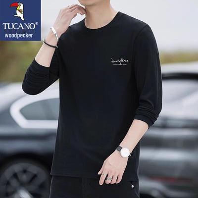 Men's Round Neck Long Sleeve Cotton T-Shirt