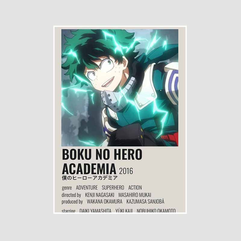 Classic Anime Collection Poster My Hero Academia Spirited Away Retro White Paper Posters Wall Prints Pictures Home Decor Room Decoration Art Painting