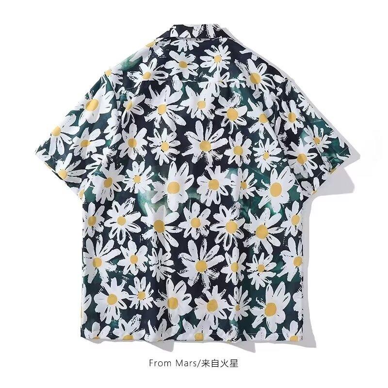 

2024 Винтажная рубашка для мужской летней одежды, свободный и нишевый дизайн для студентов, новый забавный мужской топ для верхней одежды 3XL