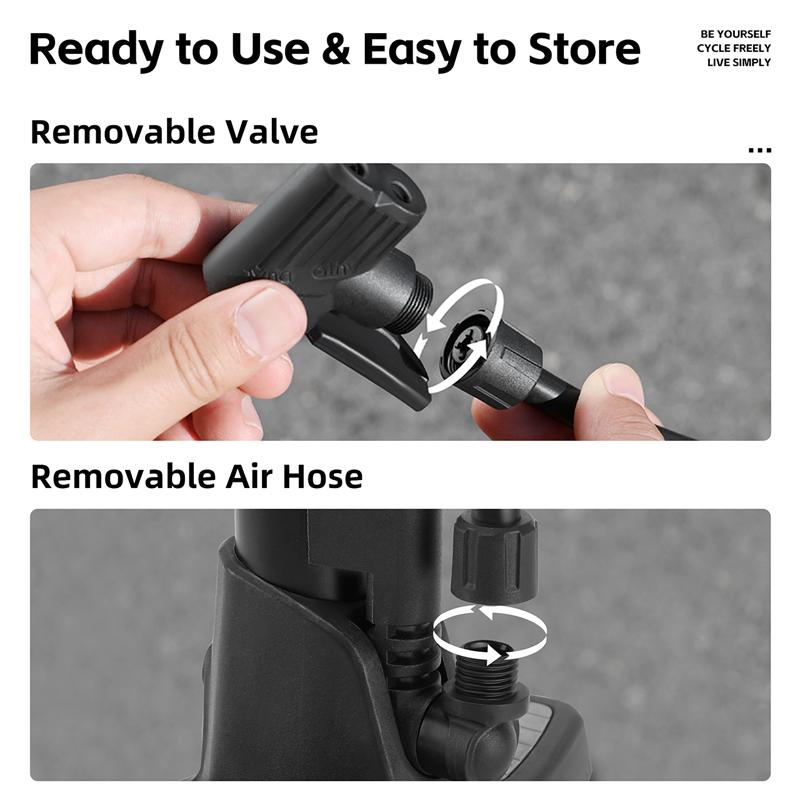 WEST BIKING 160PSI Bicycle Floor Pump With Gauge Quick Inflator Schrader&Presta&Dunlop Valve MTB Road Bike Pump Bike Accessories