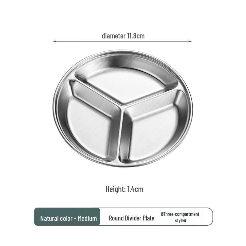 Wutuo Stainless Steel Round 3-Compartment Dipping Dish