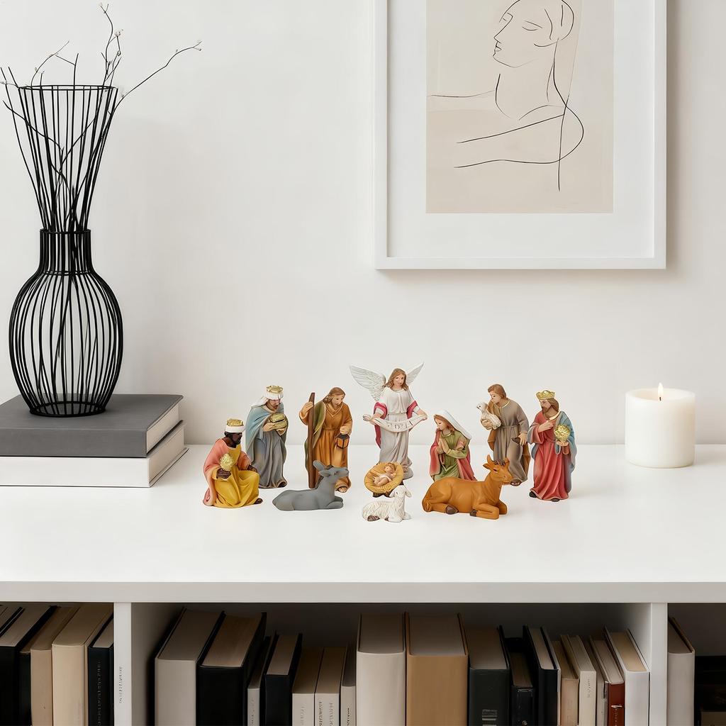 Vánoční betlém Vánoční dekorace Náboženské figurky Ježíše Jesličky Malé figurky Betlém Stolní dekorace Pro