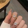 Gold Color Inlaid Diamond Cuff Rings For Women Sliver Color Paved Crystal Open Finger Accessory