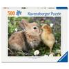 Ravensburger Puzzle 500 Pieces - Rabbit and Chick (Animal Baby Collection) - from 12 Years - Top Quality Puzzle - 12001900