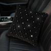Bling Rhinestone Car Neck Pillow Winter Plush Crystal Auto Headrest Pillow Waist Supports Car Seat Pillow Cover Car Accessories