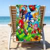 Ultra-Soft Beach Towel with Sonic Theme,Ideal for Pool - Camping, Diving - Perfect Travel Essential, Vibrant Beach Towel.