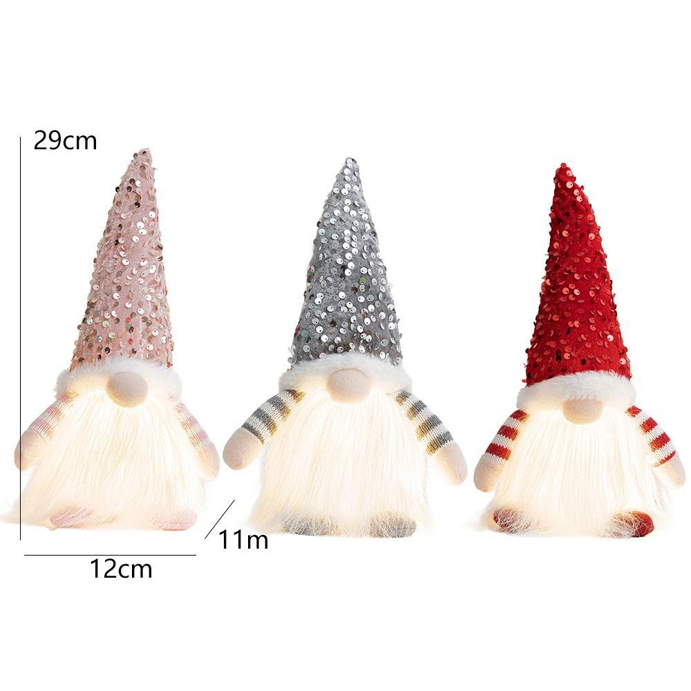 with LED Lights Glowing Faceless Doll Ornament Luminous Christmas Gnomes Toys  New Year Gift