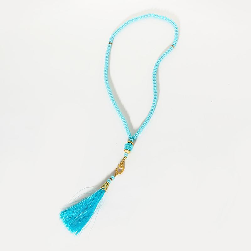 Pearl Prayer Beads Necklace Jewelry Long Tassel Clothes Pandent Accessories