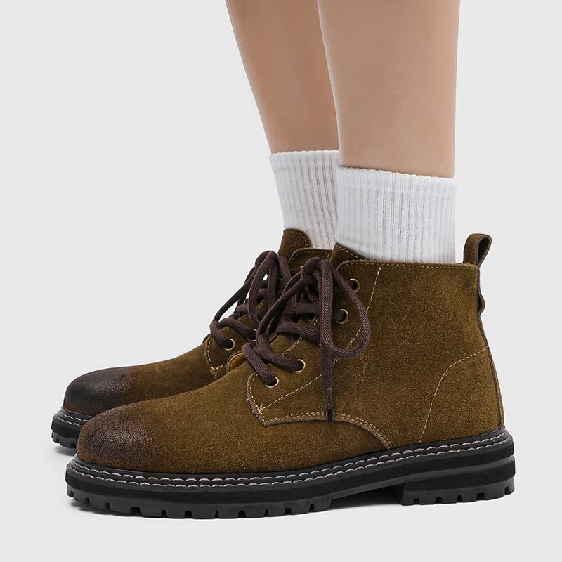 Fashion Genuine Leather Boots Luxury Designer Style Work and Fashion Party Trendy Youth 38-46 Outdoor Street Classic Lace-up Hot