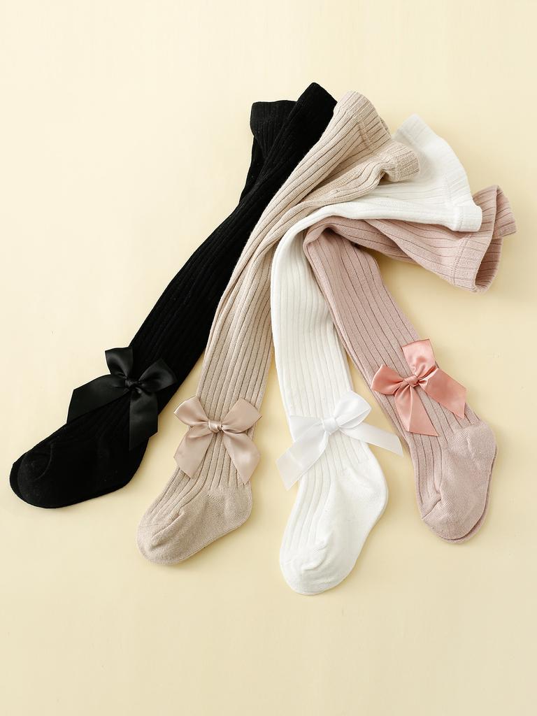 4pairs Toddler Girls Solid Tights