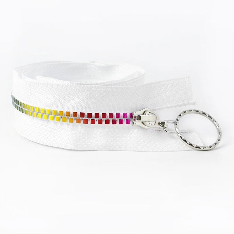 1/2Pcs 5# Resin Zip 15-80cm Open / Close End Auto Lock Zippers Rainbow Teeth Zipper Bag Coat Repair Kits Zips Sewing Accessories