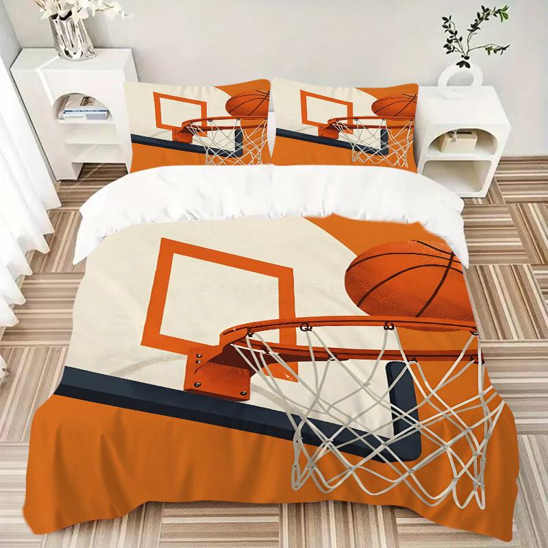 3pcs Basketball Hoop Bedding Set, Includes Without Pillow Inserts, Soft Comfortable Bedding Set,All-Season Use A0924057
