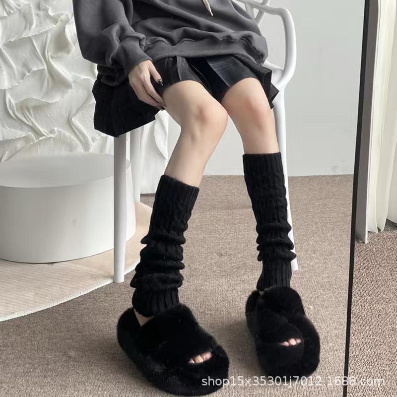 JK Spicy Girl Extra-Lange Gestrickte Beinwärmer - Dicke Warme Überknie-Socken für Damen für Herbst & Winter