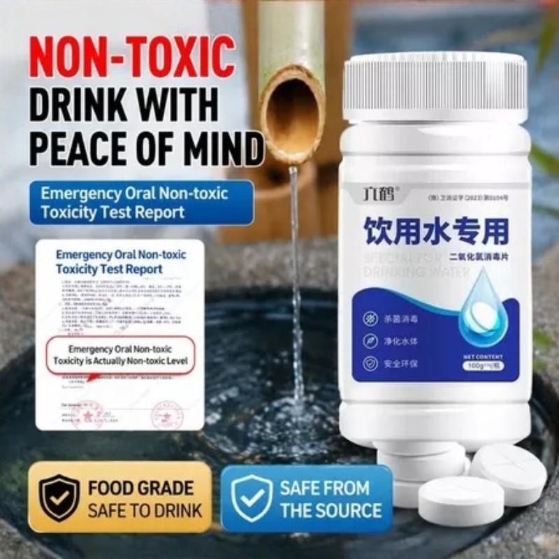 Drinking-Grade Chlorine Tablets 1 Bottle Of 100 Tablets Purify Water Disinfect Remove Odor Disinfecting Tablets