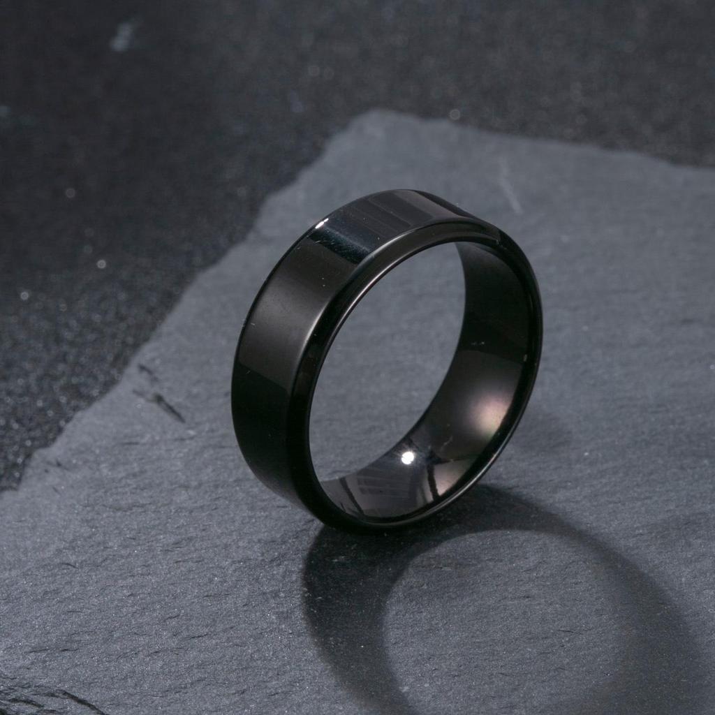 8MM Men's Stainless Steel Matte Ring - European & American Fashion