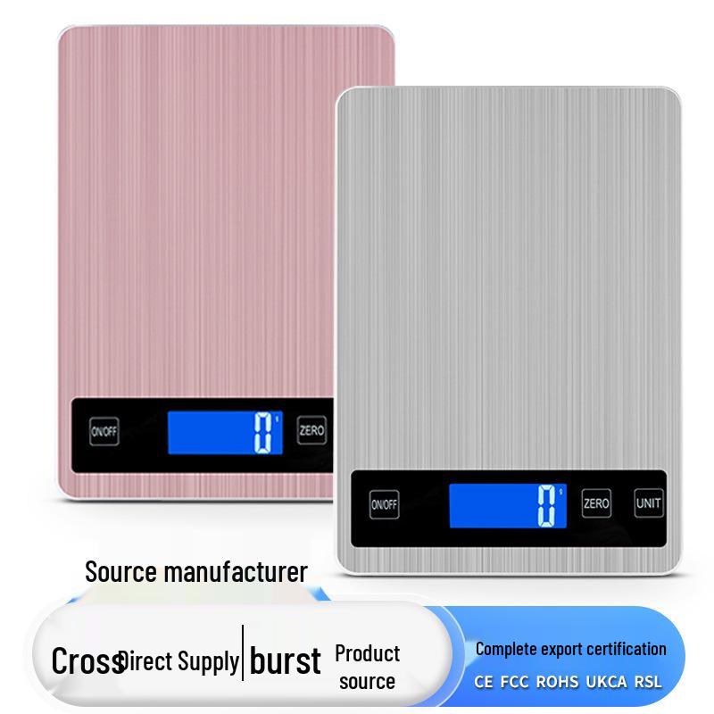 

15 кг Цифровые кухонные весы из нержавеющей стали Metal White English Battery 5kg/1g