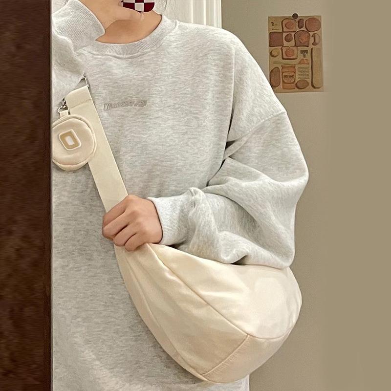 Bag New Women's Bag Crossbody Large Capacity Versatile Dumpling Canvas Bag Class One Shoulder Commuter Bag Luggage