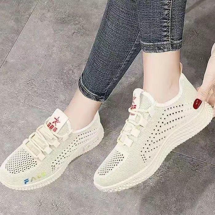Shoes Spring New Fly-woven Single Shoes Soft-soled Breathable Casual Sports Shoes