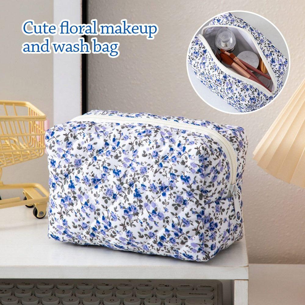 Trendy Floral Print Makeup Bag Multi-functional Large Capacity Toiletry Bag Portable Makeup Pouch Women