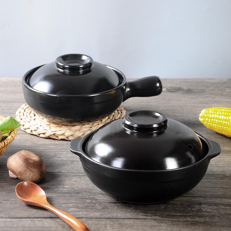 High-Temperature Resistant Clay Pot with Handle for Claypot Rice & Noodles - Durable, No Crack, Small Commercial Sand Pot