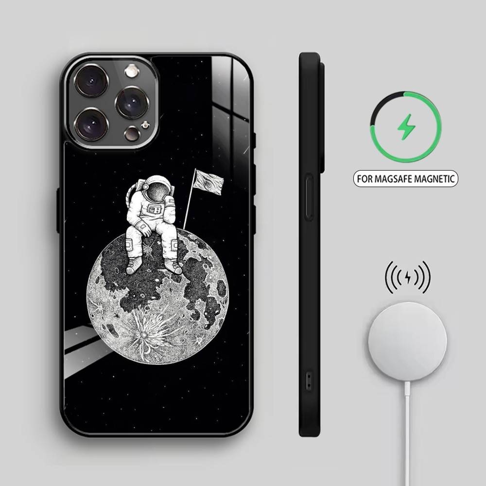 A-Astronaut in Space Phone Case For iPhone17,16,15,14,13,12,11 Plus,Pro Max Magnetic For Magsafe Wireless Charging