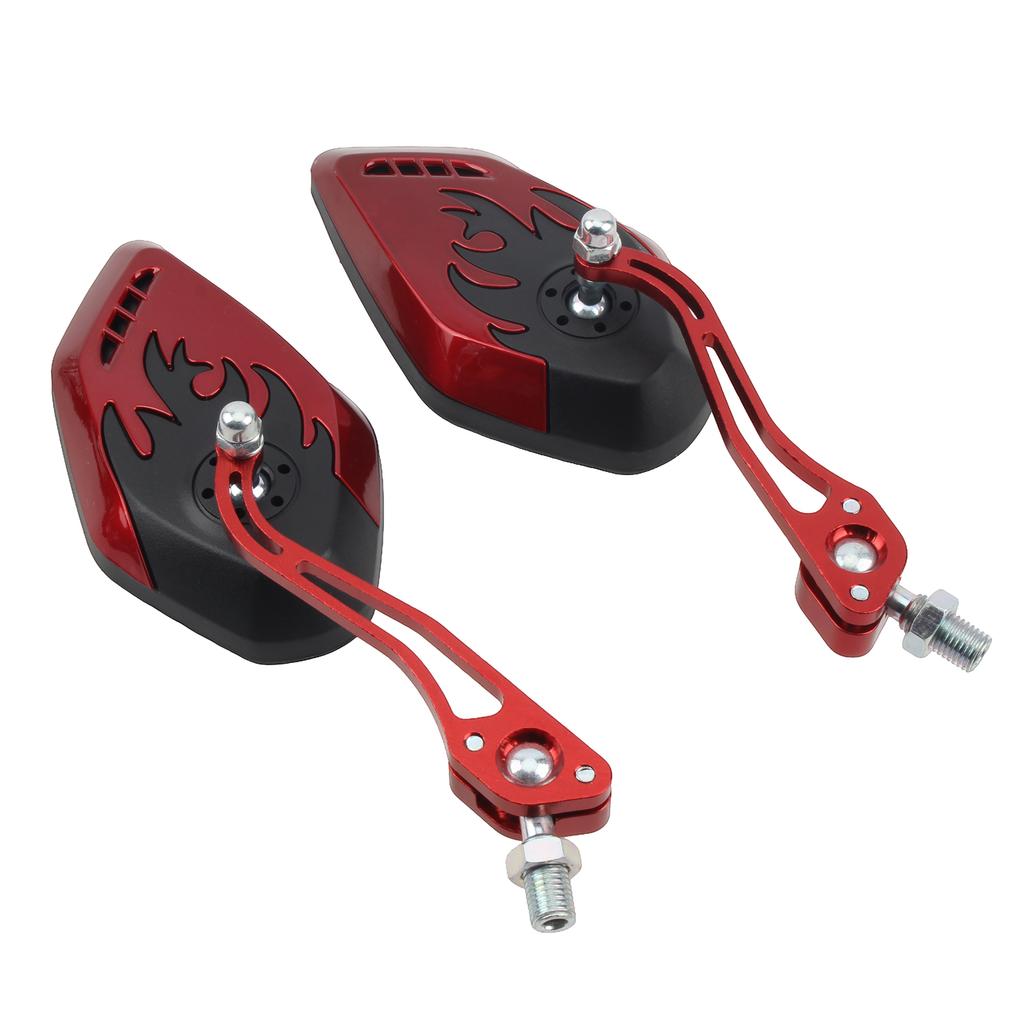Motorradlenker Rückspiegel Flamme Für Honda Kawasaki Harley Yamaha BMW Universal Pit Dirt Bike Motocross Zubehör