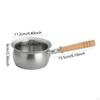 Japanese Saucepan with Long Wood Handle Multipurpose Milk Noodles Pasta Pot Stovepot