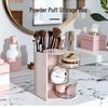 Rotating Dustproof Cosmetic Storage Box - Desktop Organizer for Puff, Lipstick, and More