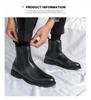 Korean Retro Black Leather High-Top Men's Mid-Calf Martin Boots for Spring & Autumn Fashion