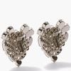 Exaggerated Large Rhinestone Love Stud Earrings, Earclips for Women Without Earrings, Personality Versatile, High-end Temperament Earrings