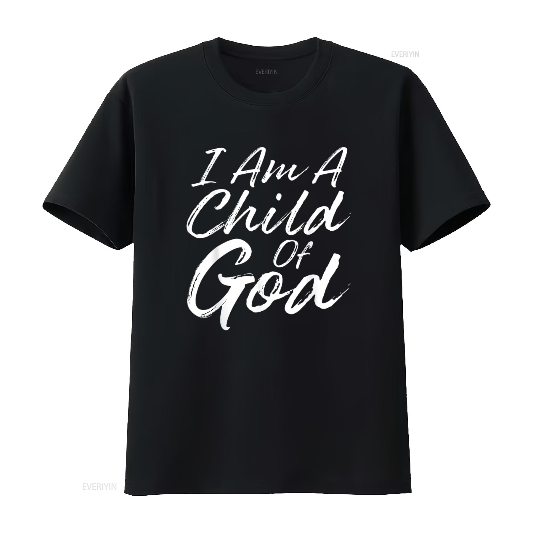 

Womens I Am a Child Of God T Shirt Godly Christian Faith Black X Large vintage Washed fashion Stretched Comfortable Stylish 4XL