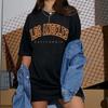Magliette Donna Los Angeles California USA Moda Streetwear Manica Corta Oversize Maglietta Traspirante Top Larghi Hip Hop Streetwear