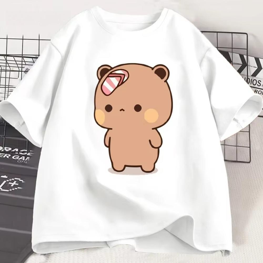 

Kawai Panda Bear Bubu Throwing Flip Flop To Dudu Tshirt Unisex Women Funny Couple T Shirt Casual Fashion Cute Tshirt Valentines 4XL