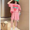 Girls' Summer Short Sleeved Sports Suit Summer Style Fashionable and Stylish Children's Summer Two-piece Set