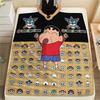 1PC Crayon Shinchan Patterned Flannel Blanket Suitable For All Seasons For Home Decor Warmth And Comfort Gifts Holiday Present