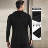 Herren Athletik Hoodie Schnelltrocknend Mit Kapuze Fitness Oberteil Slim Fit Langarm Trainings Pullover Laufshirt für Fitnessstudio Joggen Training
