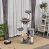 Cat Scratching Post with Bed, Hammock, and Sisal Poles, Grey