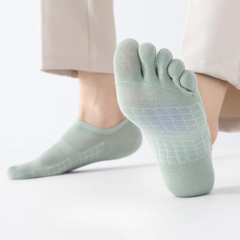 Five-fingered Men's Short Socks, Summer Thin Mesh Breathable and Anti-slip Sports Toe Boneless Men's Cotton Socks, Summer Boat Socks