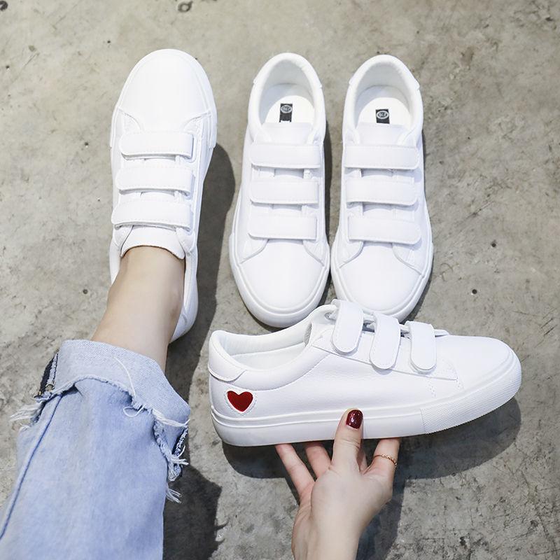 Little white shoes women's 2025 new sports and leisure lightweight and versatile Velcro women's shoes Korean version of students platform shoes child